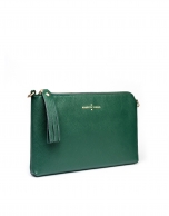 Bolso clutch piel saffiano verde oscuro Lisa