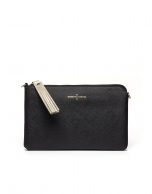 Black/gold Saffiano leather Lisa Clutch 