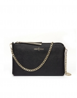 Black/gold Saffiano leather Lisa Clutch 