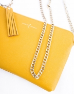 Mustard leather Lisa clutch bag 