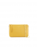 Mustard leather Lisa clutch bag 