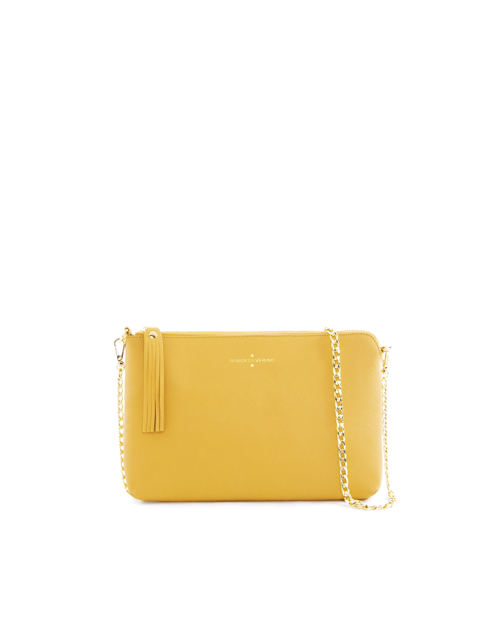 Mustard leather Lisa clutch bag 