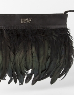 Clutch plumas negro