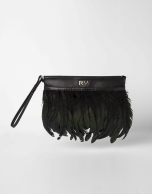 Clutch plumas negro