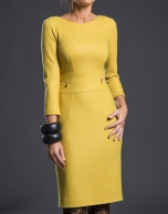 Mustard fitted knit dress