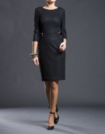 Black fitted knit dress