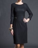 Black fitted knit dress