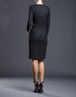 Black fitted knit dress