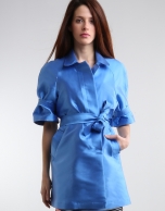 Blue trench coat