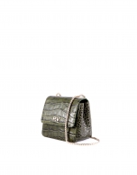 Alba green embossed alligator leather bag 