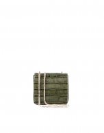 Alba green embossed alligator leather bag 