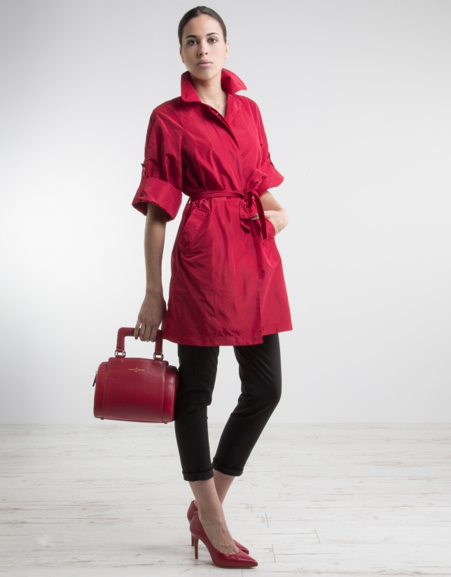 Red trench coat