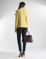 Yellow shirt with pin tucks