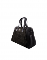 Mar black bag with brown fur 