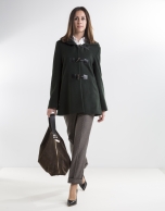 Green wool trench coat