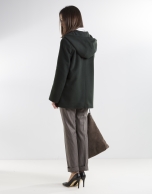 Green wool trench coat