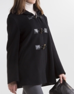 Black cashmere trench coat