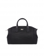 Alex Coal black embossed alligator leather bag