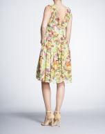 Floral print high waist V-neck dress