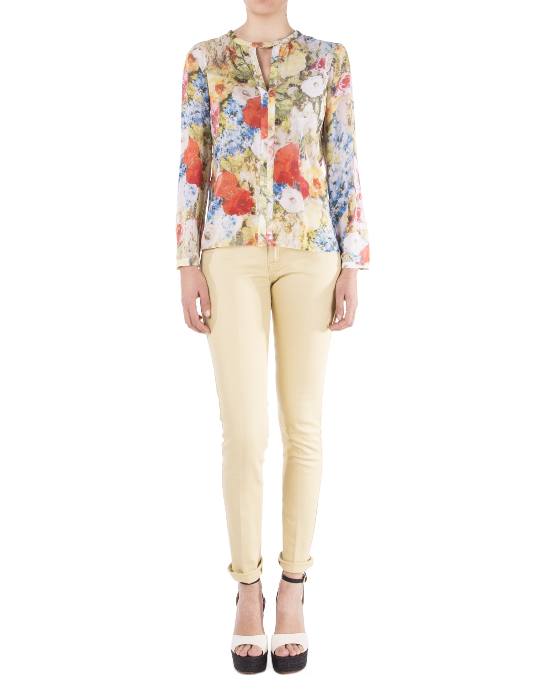 Long sleeve floral print shirt