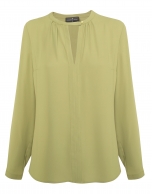 Blusa cuello pico verde oliva