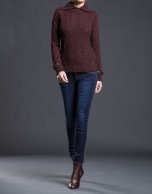 Aubergine rhombi knit sweater 