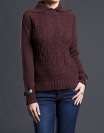 Aubergine rhombi knit sweater 