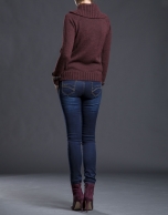 Aubergine rhombi knit sweater 