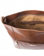 Brown buffalo leather shopping bag 