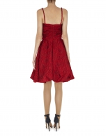 Red cloqué sleeveless dress