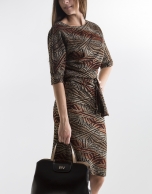 Print dress with Japanese sleeves