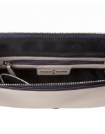 Blue color block Saffiano leather shoulder bag