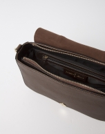 Brown Saffiano leather shoulder bag