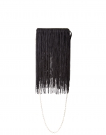 Black fringe shoulder bag