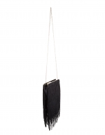 Black fringe shoulder bag