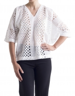 White openwork loose shirt