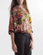 Loose floral print shirt 