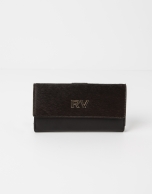 Black wallet with brown fur.