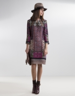 Vestido patchwork berenjena