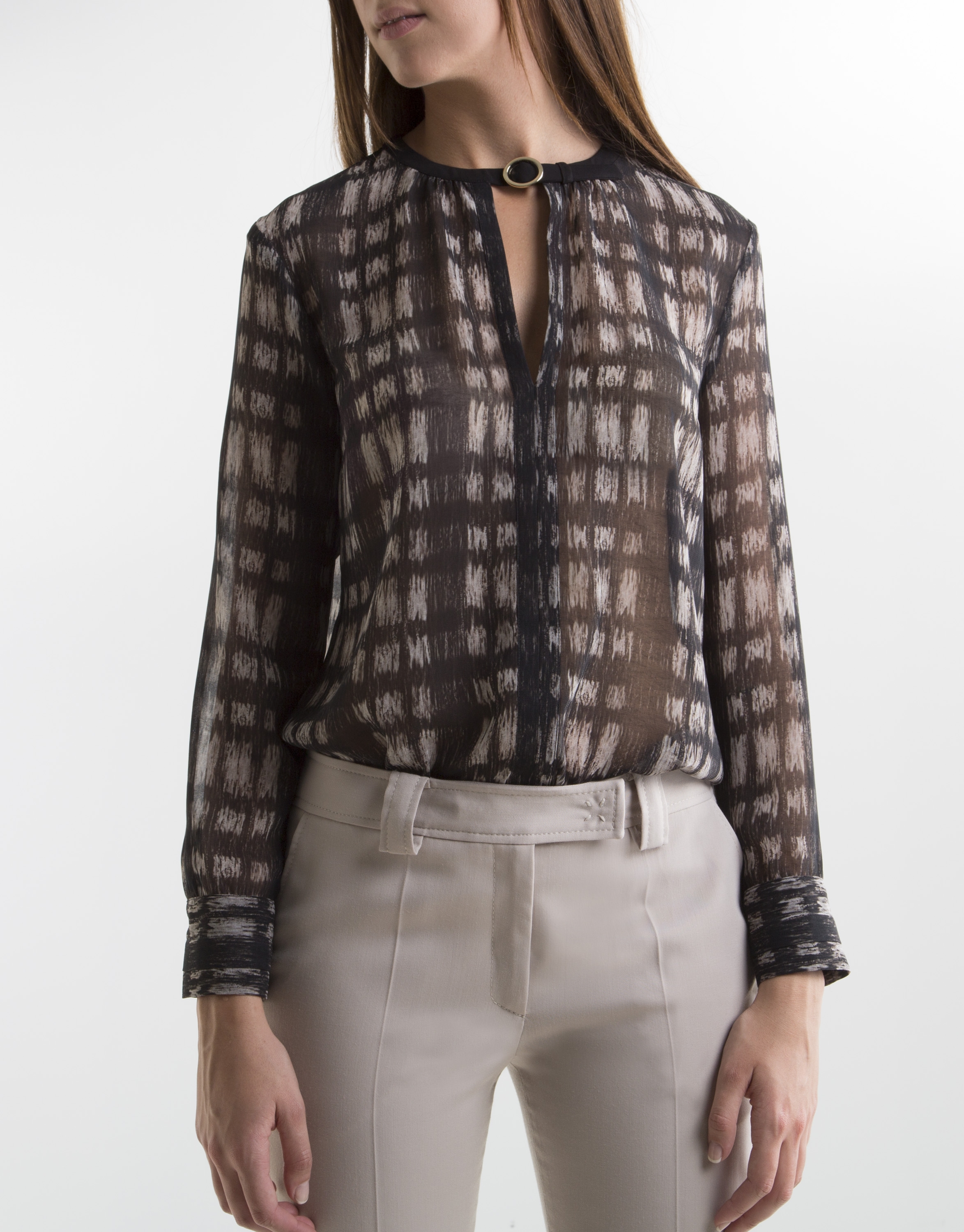 Grey checked blouse