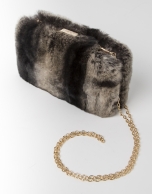 Grey fur clutch