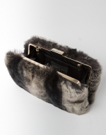 Grey fur clutch