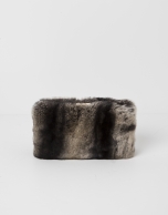 Grey fur clutch