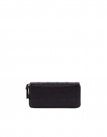 Cartera doble cremallera piel negra