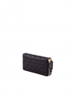 Cartera doble cremallera piel negra