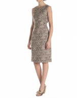 Jacquard dress with straps across back 