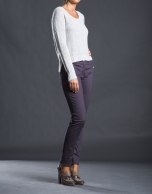 Gray knit sweater with trim