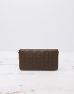 Brown billfold with logo