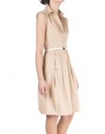 Vestido camisero camel