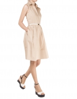 Vestido camisero camel